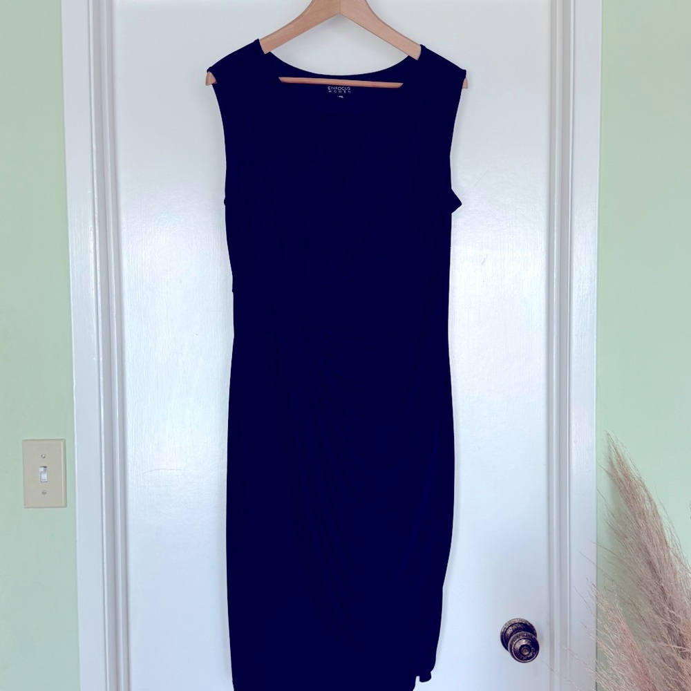 Navy Sleeveless Sheath Dress